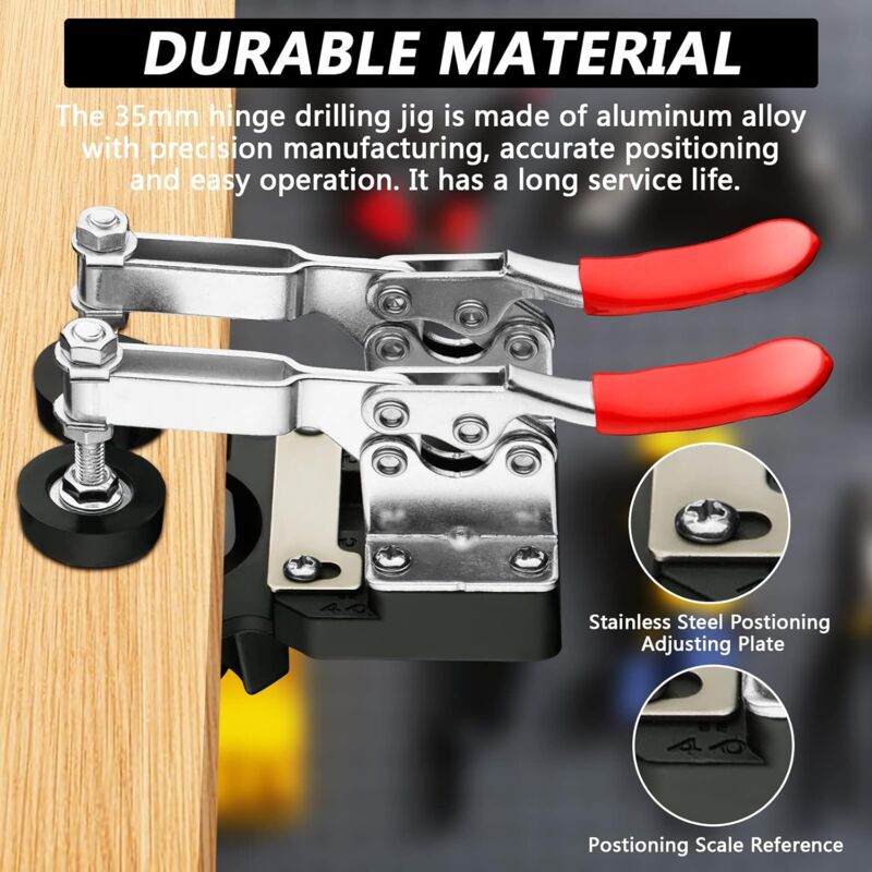 35Mm Hinge Jig, Door Cabinet Hinge Jig, Concealed Hinge Jig, Drill Guide Locator For Cabinets And Wardrobes V1188-MS-227-0782