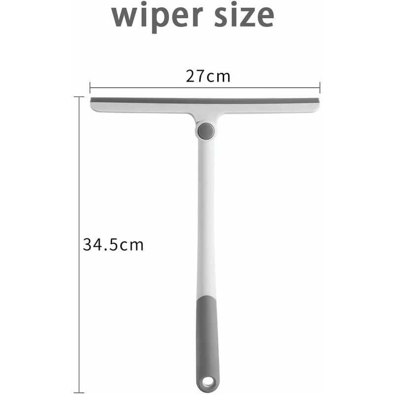 Silicone Shower Squeegee, White Shower Glass Squeegee, Multi-Purpose Silicone Squeegee For Windows, Mirrors, V1188-MS-227-0783