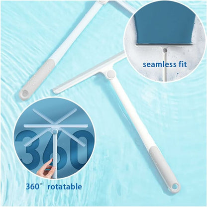 Silicone Shower Squeegee, White Shower Glass Squeegee, Multi-Purpose Silicone Squeegee For Windows, Mirrors, V1188-MS-227-0783