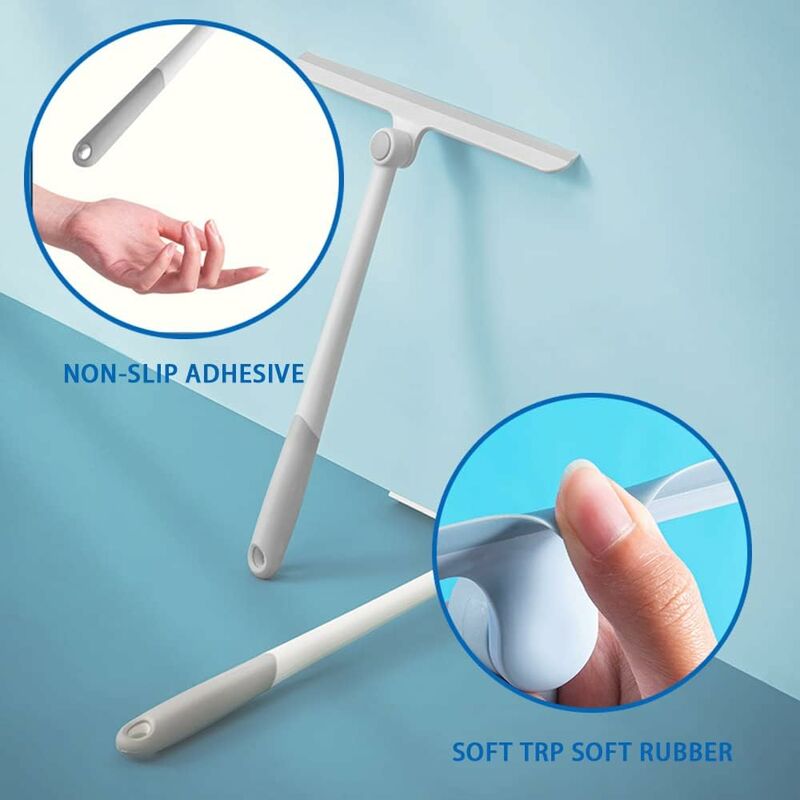 Silicone Shower Squeegee, White Shower Glass Squeegee, Multi-Purpose Silicone Squeegee For Windows, Mirrors, V1188-MS-227-0783