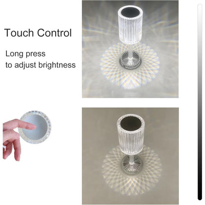 Crystal LED Table Lamp, Rechargeable Cordless Table Lamp, Touch Dimming LED Bedside Lamp For Living ROom V1188-MS-227-0786
