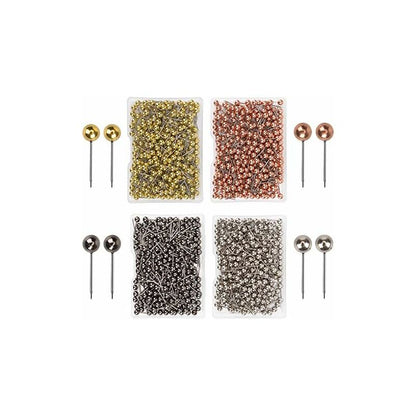 1000 Pieces Push Pins Map Thumbtacks Push Pins For Cork Board, Fabric Marking, 1/8 Inch ROund Metal Head V1188-MS-227-0788