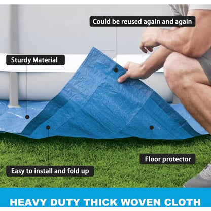 Pool Ground Sheet, Rectangular Pool Ground Sheet For 300X200Cm Pool - Blue Waterproof Foldable Pool Ground V1188-MS-227-0789