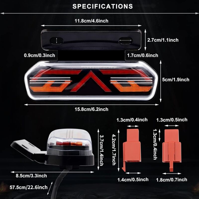 Multifunctional Motorcycle Tail Light 12V Universal Waterproof LED Brake Light Driving Lights Turn Signals For V1188-MS-227-0794