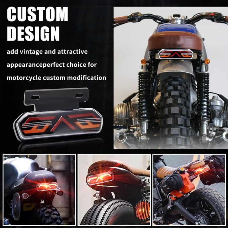 Multifunctional Motorcycle Tail Light 12V Universal Waterproof LED Brake Light Driving Lights Turn Signals For V1188-MS-227-0794