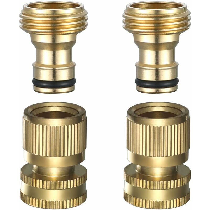 Garden Hose Quick Connect - Quick Connect Garden Hose Connectors, Solid Brass Water Hose Quick Connect, 3/4" V1188-MS-227-0796