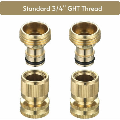 Garden Hose Quick Connect - Quick Connect Garden Hose Connectors, Solid Brass Water Hose Quick Connect, 3/4" V1188-MS-227-0796