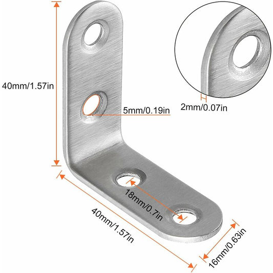 13 pcs Stainless Steel Corner Brace 40X40Mm, Corner Braces For Fixing And Repairing Furniture, Reinforcing V1188-MS-227-0801