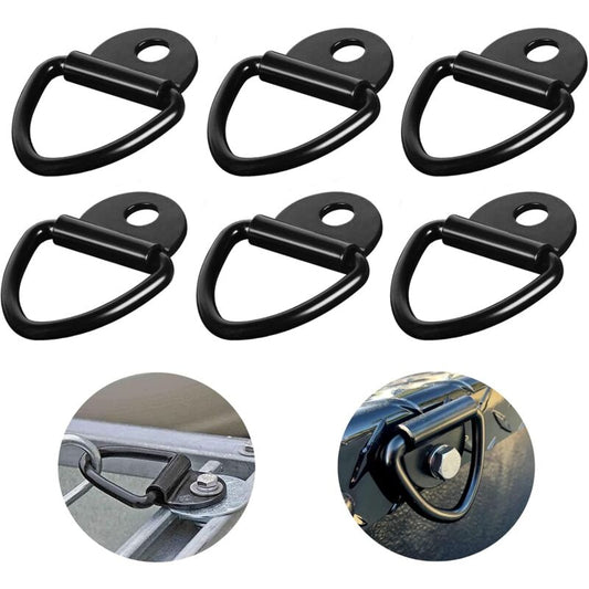 Lashing Ring 6 Pieces D-Ring Anchor 85 X 63 Mm, Black Heavy Duty Lashing Rings Load 300Kg For Trailer Heavy V1188-MS-227-0802