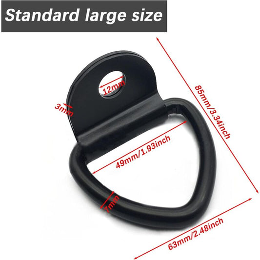 Lashing Ring 6 Pieces D-Ring Anchor 85 X 63 Mm, Black Heavy Duty Lashing Rings Load 300Kg For Trailer Heavy V1188-MS-227-0802