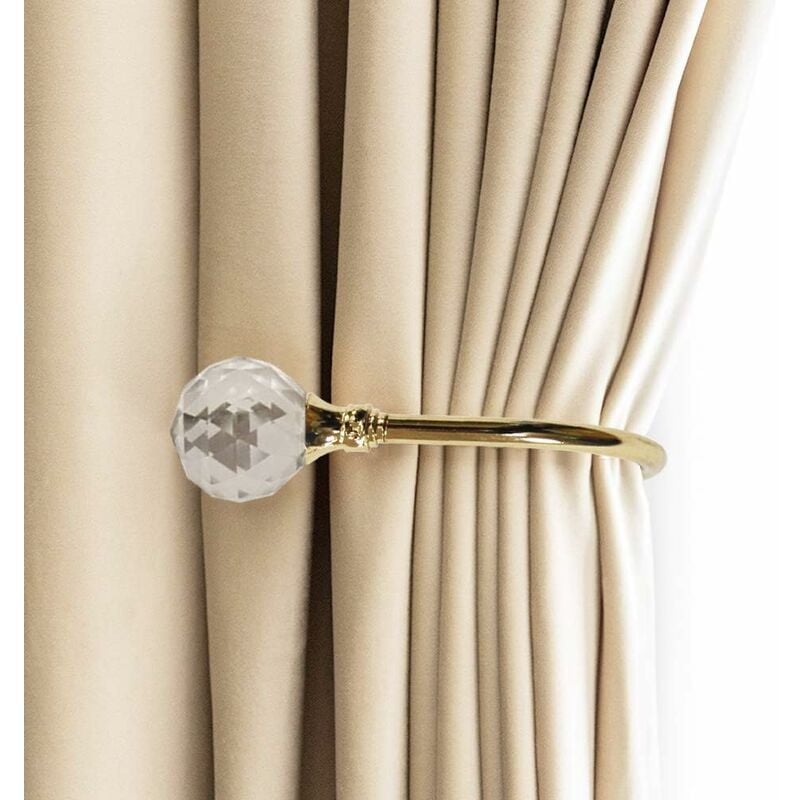 Curtain Tiebacks Wall Hooks U Metal Curtain Tiebacks, Metallic Curtain 2 Pack (Small, Gold) V1188-MS-227-0807