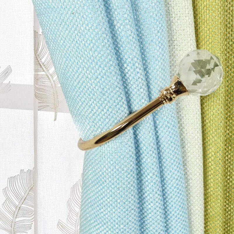 Curtain Tiebacks Wall Hooks U Metal Curtain Tiebacks, Metallic Curtain 2 Pack (Small, Gold) V1188-MS-227-0807