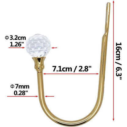 Curtain Tiebacks Wall Hooks U Metal Curtain Tiebacks, Metallic Curtain 2 Pack (Small, Gold) V1188-MS-227-0807