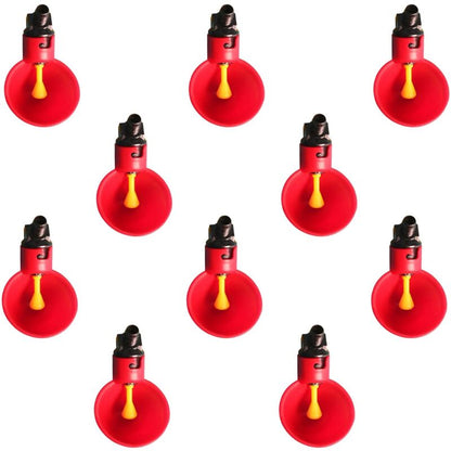 10 pcs Poultry Drinking Water Cups Automatic Plastic Chicken Cage Water Bowls Quail Piegon Waterers For V1188-MS-227-0811