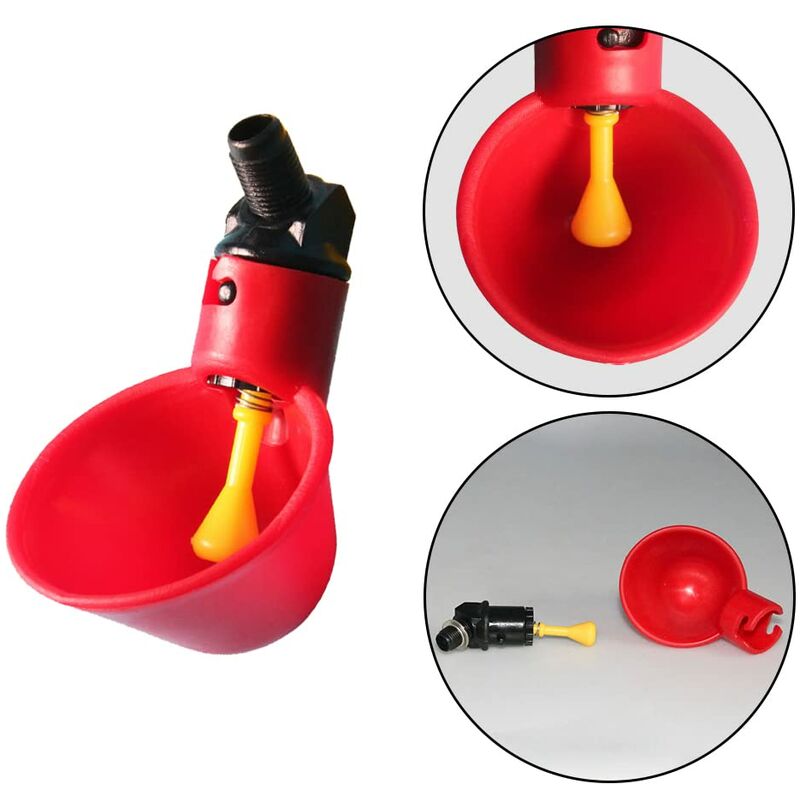 10 pcs Poultry Drinking Water Cups Automatic Plastic Chicken Cage Water Bowls Quail Piegon Waterers For V1188-MS-227-0811