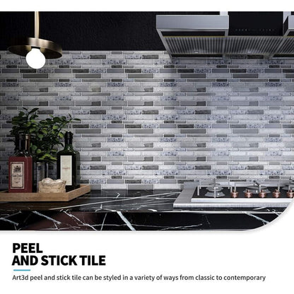 10 Pieces, Adhesive Wall Tiles, Vinyl Kitchen Backsplash, Marble Wall Stickers, 30X30Cm, Grey V1188-MS-227-0812
