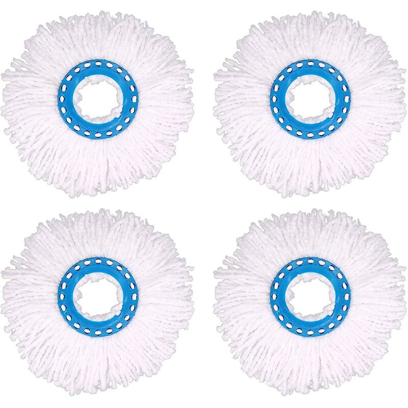 4 pcs Microfiber Mop Heads, ROund Replacement Mop Heads 360 ROtation Mop Heads For Floor Cleaning (Diameter V1188-MS-227-0813