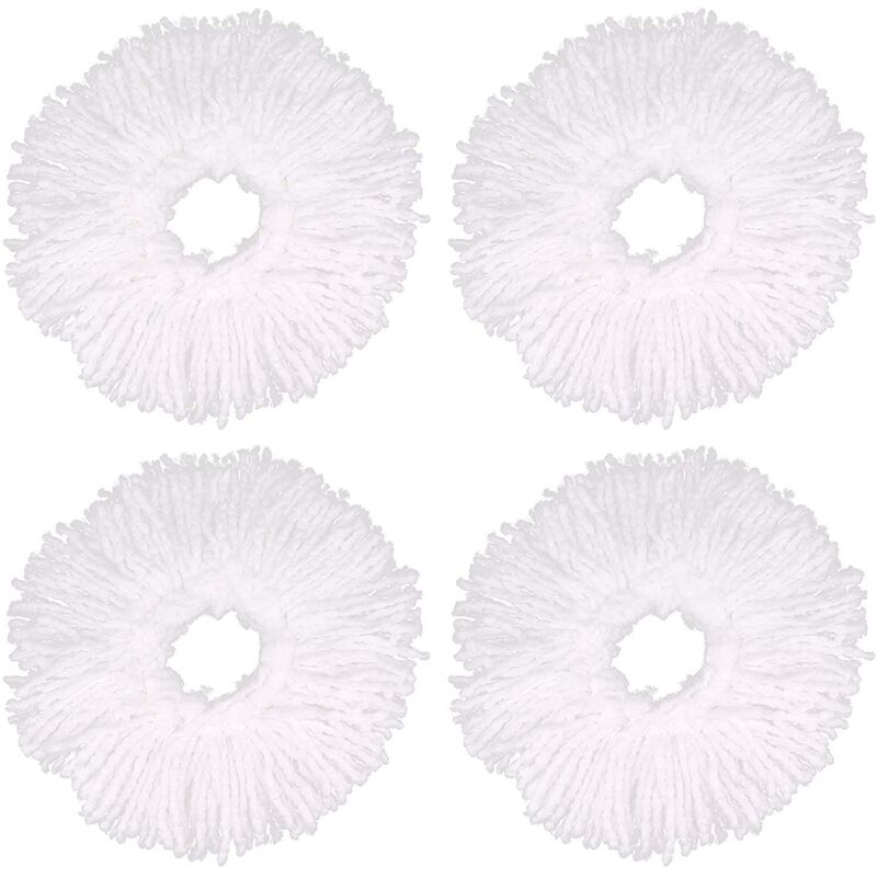 4 pcs Microfiber Mop Heads, ROund Replacement Mop Heads 360 ROtation Mop Heads For Floor Cleaning (Diameter V1188-MS-227-0813