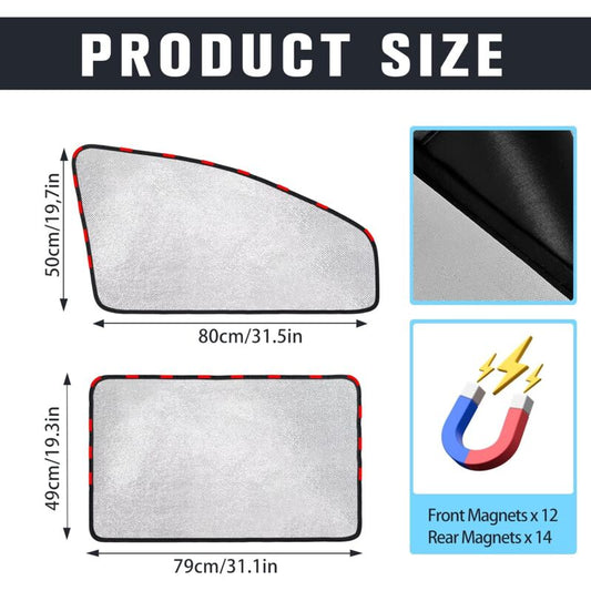 Car Sun Shade - Car Curtain For Baby/Kids/Pets/Adults Car, With Uv Protection, Privacy Protection, Silver V1188-MS-227-0815