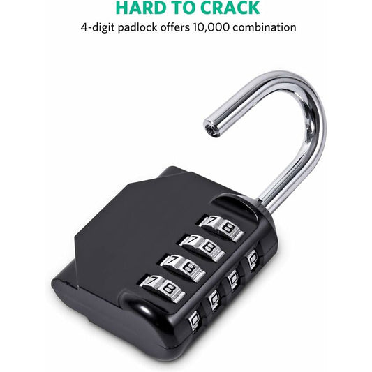 Padlock, Code Lock, Gym Lock, Waterproof Outdoor 4 Digit Resettable Combination Lock For School Gym Locker, V1188-MS-227-0816