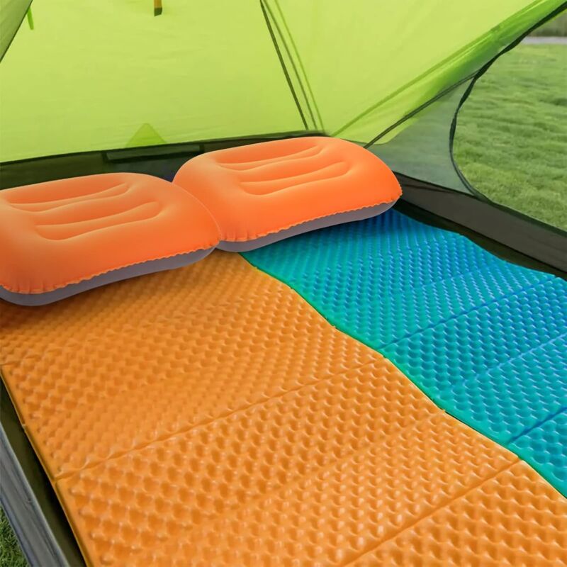 Inflatable Camping Pillows Orange 2 Pack Compact And Ultralight Beach Pillows For Travel, Hiking And V1188-MS-227-0817