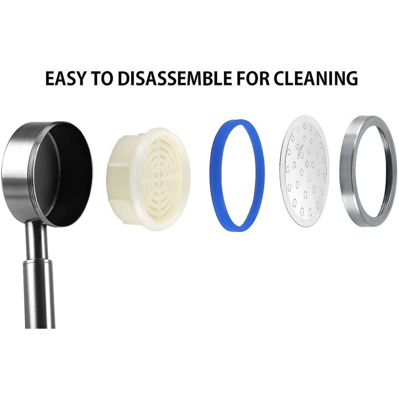 304 Stainless Steel High Pressure Shower Head Bathroom Shower Head Water Saving Easy Installation V1188-MS-227-0821