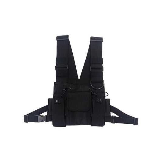 Crossbody Bags Chest Bag Hip Hop Streetwear Men Functional Waist Bags Adjustable Pockets Vest V1188-MS-227-0822