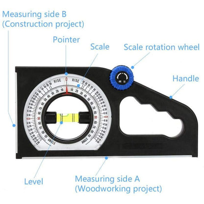 Inclinometer Universal Slope Measuring Ruler Multifunction Angle Meter Engineering Horizontal Measuring Angle V1188-MS-227-0823