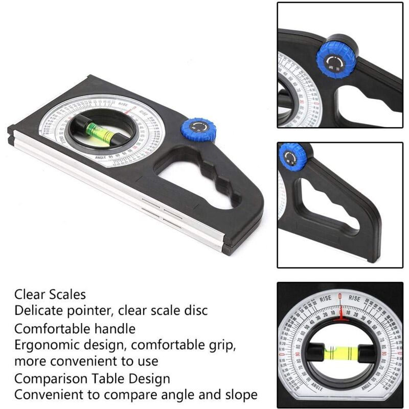 Inclinometer Universal Slope Measuring Ruler Multifunction Angle Meter Engineering Horizontal Measuring Angle V1188-MS-227-0823
