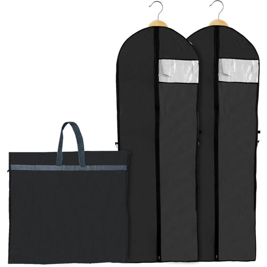 2 pcs Foldable Garment Covers 180X60Cm, Breathable Dustproof Protective Cover For Long Wedding Evening Dress V1188-MS-227-0825