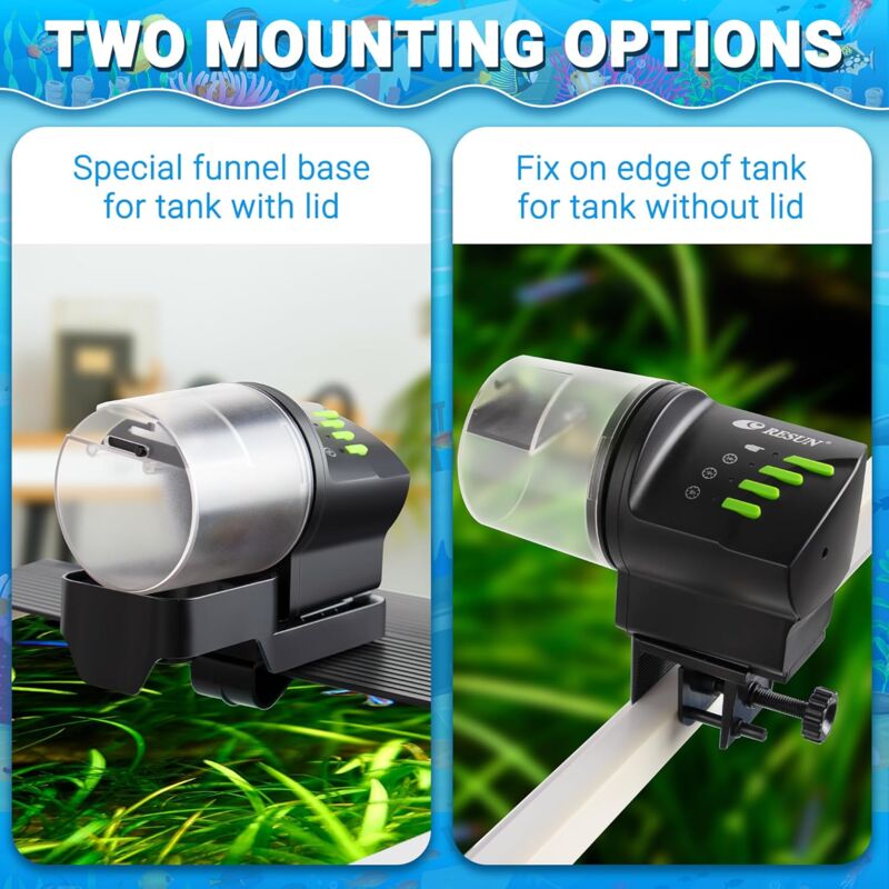 Aquarium Fish Feeder, Multifunctional Adjustable Automatic Food Dispenser Plug In Turtle Vacation Feeder V1188-MS-227-0828