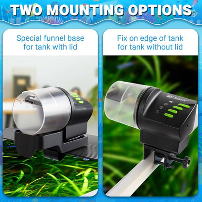 Aquarium Fish Feeder, Multifunctional Adjustable Automatic Food Dispenser Plug In Turtle Vacation Feeder V1188-MS-227-0828