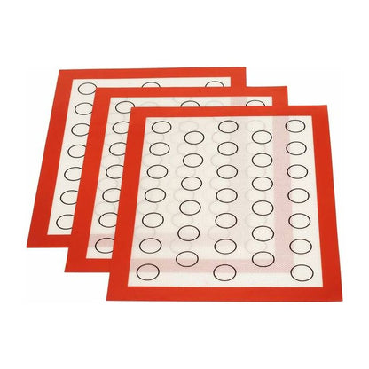 Silicone Baking Mat 3 pcs Set Reusable Non-Stick Baking Sheet Pastry Kneading Dough Oven Mat For Macaron V1188-MS-227-0835