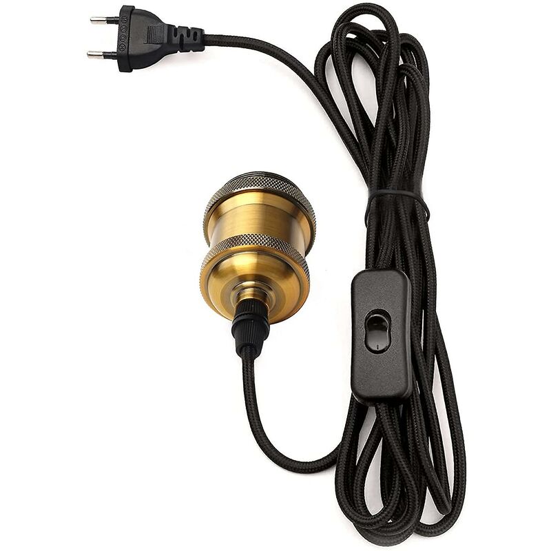 E27 Socket With Switch, 1.2 Meters Fabric Cable Electrical Wire For Bulb Socket/Edison Retro Pendant V1188-MS-227-0841