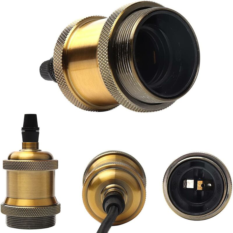 E27 Socket With Switch, 1.2 Meters Fabric Cable Electrical Wire For Bulb Socket/Edison Retro Pendant V1188-MS-227-0841