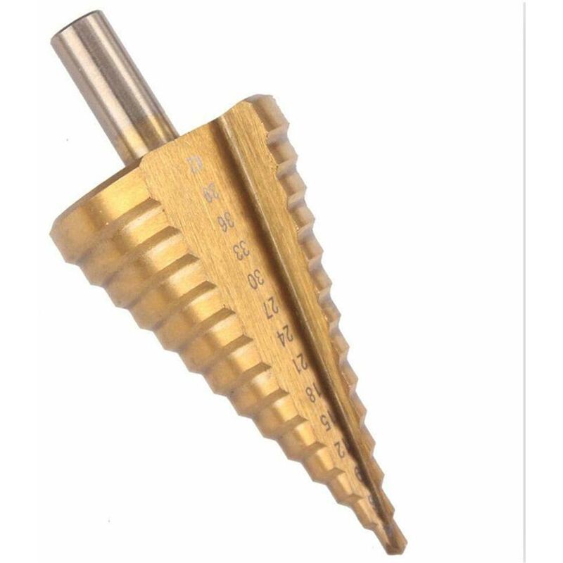 Step Cone Drill Bit - 4-42Mm - 14 Sizes - High Speed Steel ROund Shank Hole Cutter Tool V1188-MS-227-0846