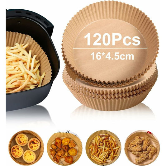 Air Fryer Paper Sheets 120 Pieces, Air Fryer Paper Liner, Air Fryer Parchment Paper, ROund Air Fryer Paper(16 V1188-MS-227-0848