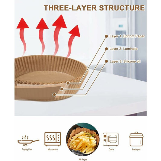 Air Fryer Paper Sheets 120 Pieces, Air Fryer Paper Liner, Air Fryer Parchment Paper, ROund Air Fryer Paper(16 V1188-MS-227-0848