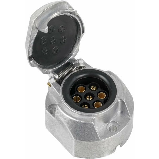 7 Pin Aluminum Alloy 7 Pin Electrical Trailer Socket Car Light Connectors For Boats, Caravans, Motorhomes Or V1188-MS-227-0850