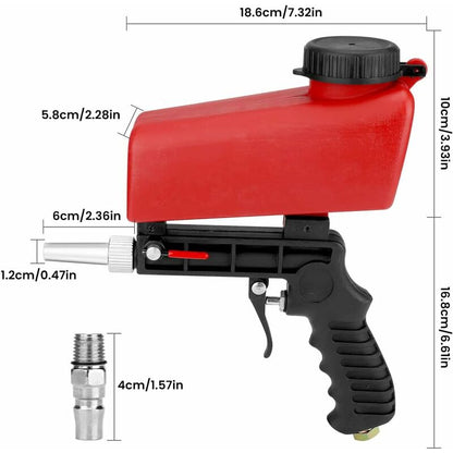 Sandblasting Gun, Portable Sandblaster Pneumatic Sandblaster, Pneumatic Sandblasting Gun With Hopper For V1188-MS-227-0852