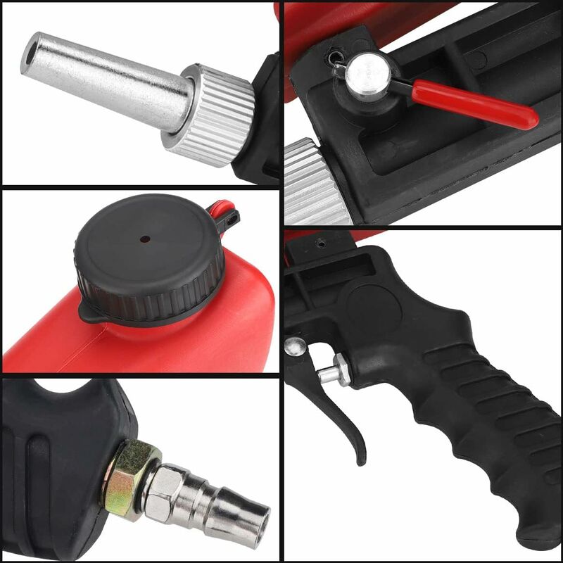 Sandblasting Gun, Portable Sandblaster Pneumatic Sandblaster, Pneumatic Sandblasting Gun With Hopper For V1188-MS-227-0852