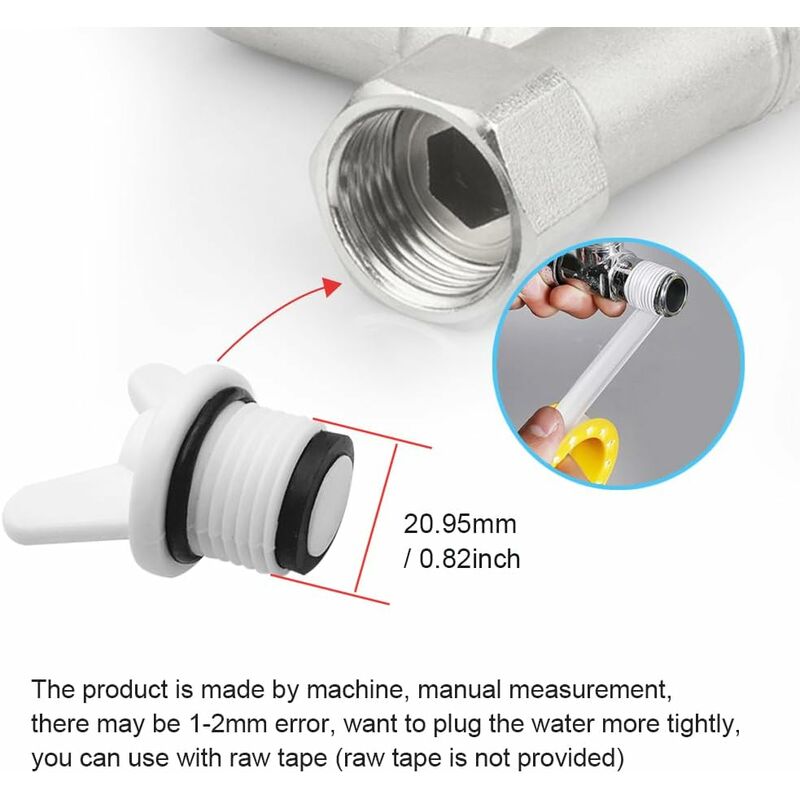 Plumbing Plug-15 pcs 1/2" Male External Thread Pipe Hex Plug,Blanking Plug,For Washing V1188-MS-227-0854