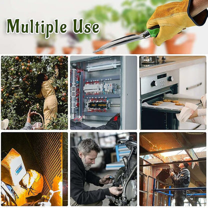 Cowhide Work Gloves, For Drivers, Diy, Gardening, Storage, Farm Work, Multifunctional (Xl, Yellow) V1188-MS-227-0857