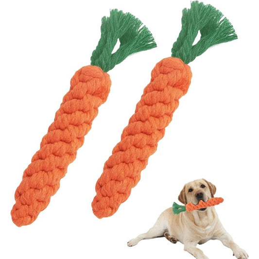 2 pcs Carrot Dog Chew Toys, Braided ROpe Dog Toy, Carrot Dog Toy, Durable Cotton Braided ROpe Chew Toys For V1188-MS-227-0858