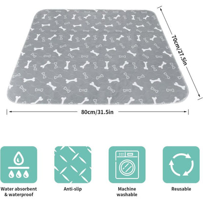 2 pcs 80 70Cm Ultra Absorbent Dog Training Mat, Non-Slip Washable Dog Mat, Reusable Puppy Training Mat For V1188-MS-227-0860