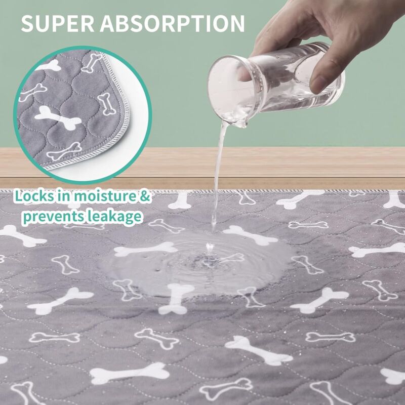 2 pcs 80 70Cm Ultra Absorbent Dog Training Mat, Non-Slip Washable Dog Mat, Reusable Puppy Training Mat For V1188-MS-227-0860