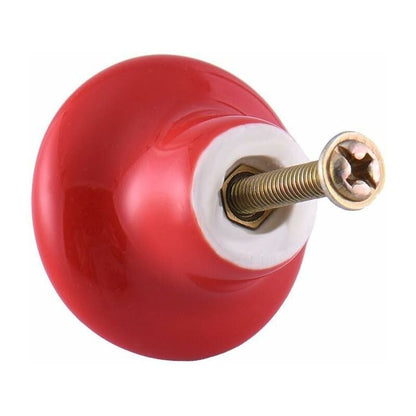 Red Ceramic Drawer Pulls And Knobs Furniture Handle Door Knob For Kids ROom Pack Of 10 (Comes With Screws) V1188-MS-227-0863