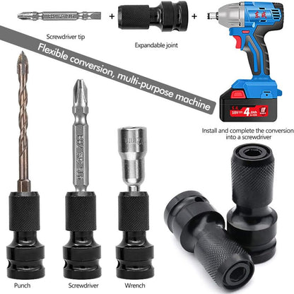 2 pcs Socket Adapters 1/2" Square Drive To 1/4" Impact Wrench Adapter Quick Release Converter For Impact V1188-MS-227-0867