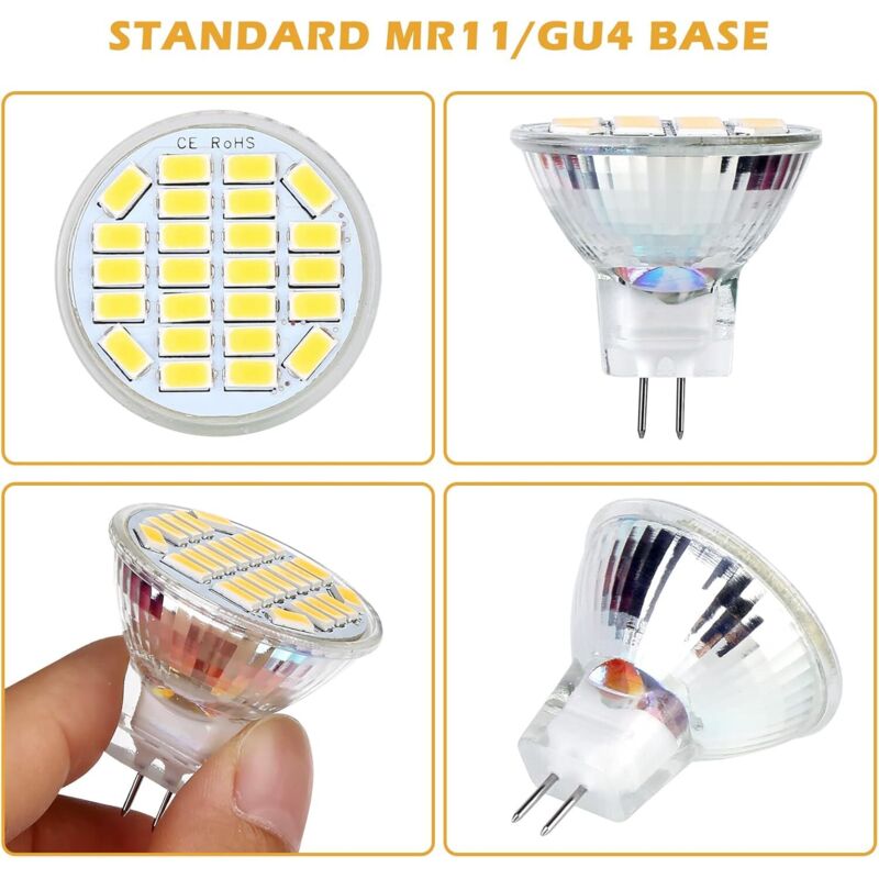 Mr11 Gu4 LED 3W Positive White Light 6500K, Non-Dimmable, Gu4 LED Spot Bulbs, 25-35W Halogen Equivalent, V1188-MS-227-0868