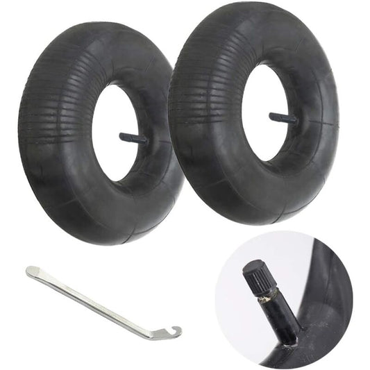 2 Pieces 3.50/4.00-6 Inner Tube Tire Wheel 3.50/4.00-6 Innertube Wheelbarrow Rubber Valve 6 V1188-MS-227-0874